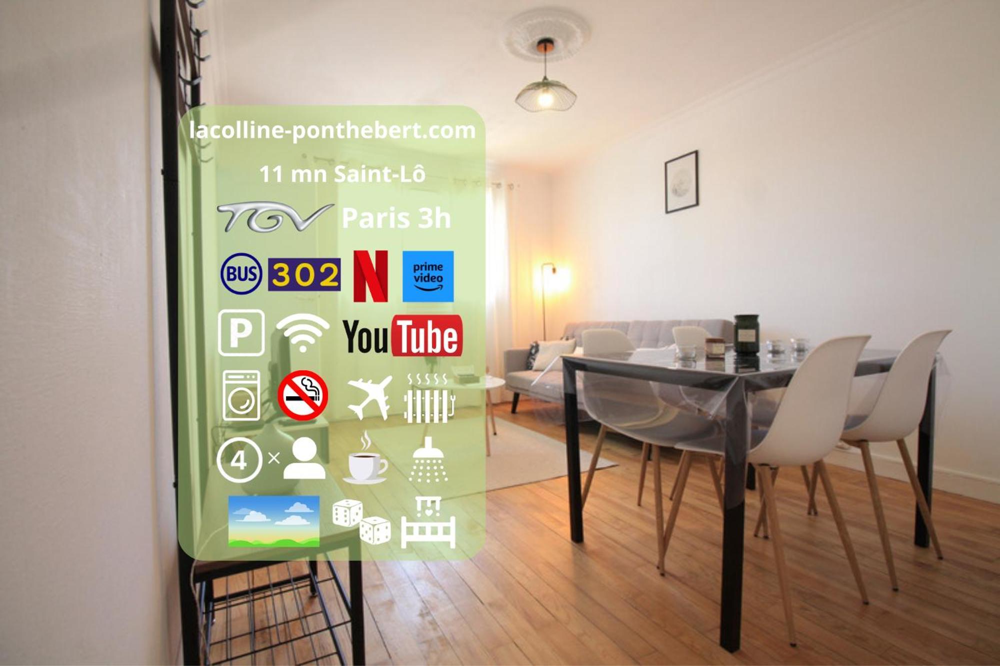 Lacolline-Ponthebert,Com - Appartement Entier Renove -Grand Parking Gratuit, Tout Equipe, Confortable, Netflix Et Amazon Prime Gratuits Et Illimites, Matelas Emma, Lave Linge, Vue Sur La Vallee, Rdc المظهر الخارجي الصورة